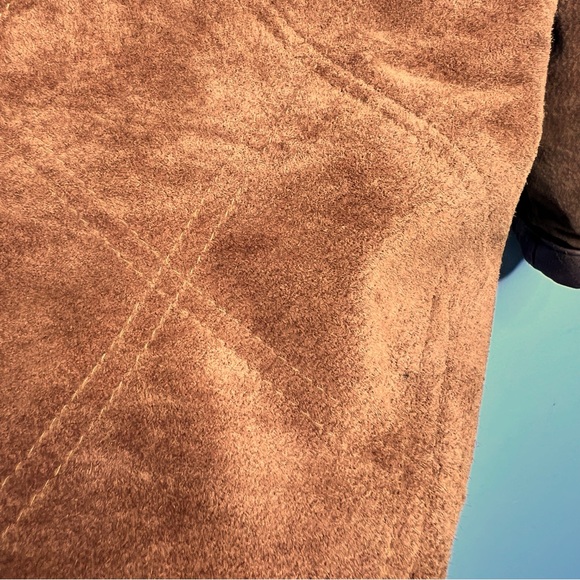 L.L. Bean 90's Vintage Suede Leather Button Front Pocket Barn Coat Size M - Picture 13 of 17